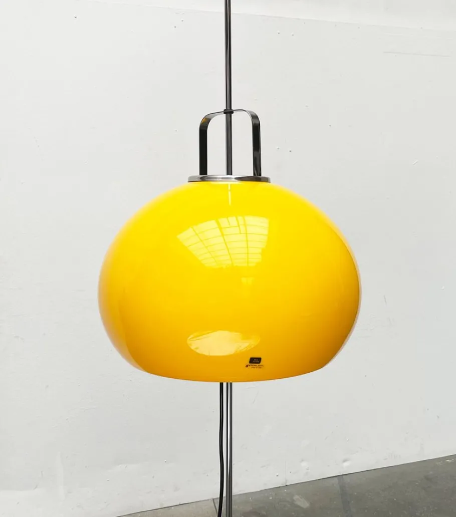New Pamono Mid-Century Italian Space Age Yellow Lucerna Floor Lamp from Guzzini, 1960s