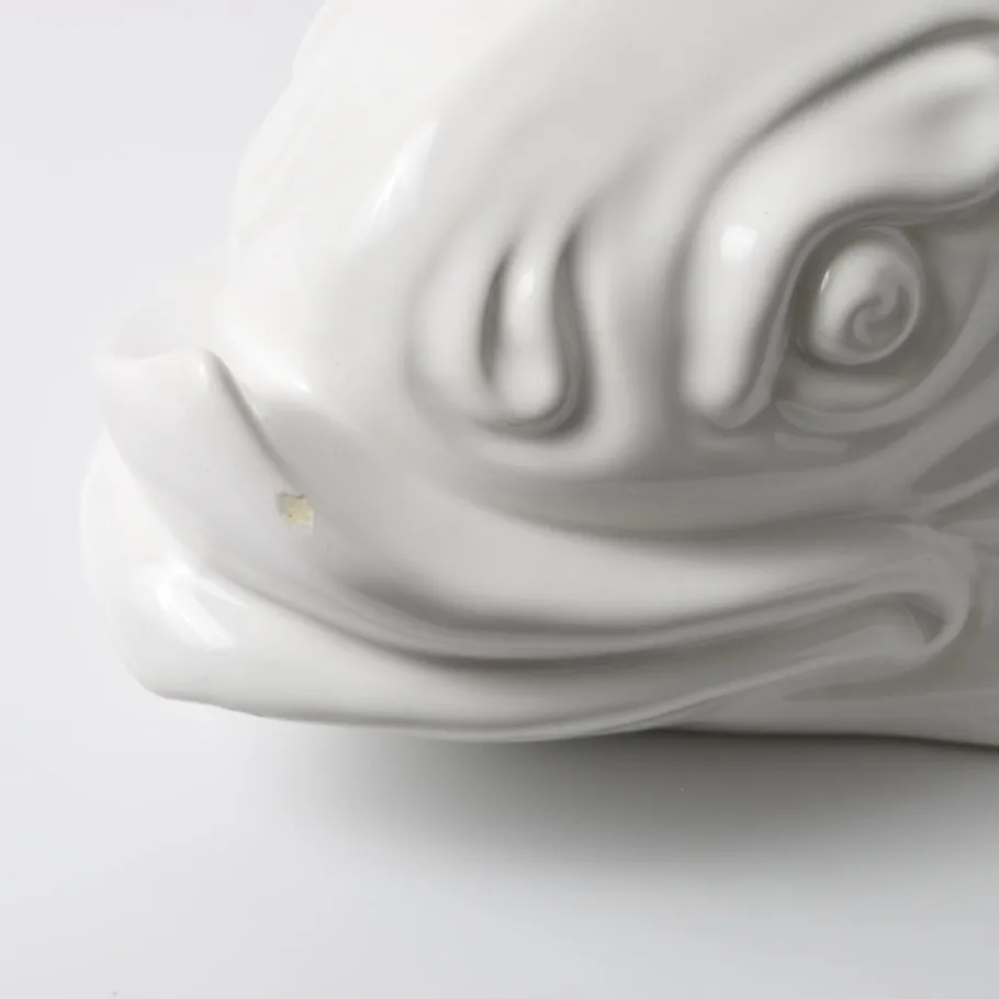 Outlet Pamono Mid-Century Italian White Ceramic Dolphin Table Lamp, 1970s