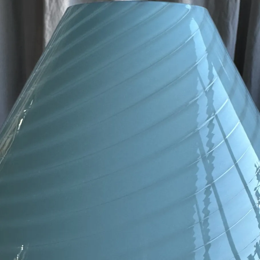 Pamono Mid-Century Large Baby Blue Swirl Murano Glass Mushroom Table Lamp from Vetri Murano, 1970s