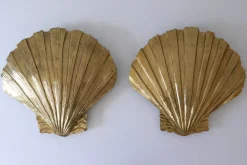 Best Pamono Mid-Century Large Brass Shell Sconces by Hans Möller 1960s, Set of 2