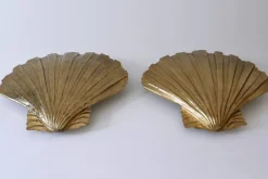 Best Pamono Mid-Century Large Brass Shell Sconces by Hans Möller 1960s, Set of 2