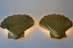 Best Pamono Mid-Century Large Brass Shell Sconces by Hans Möller 1960s, Set of 2