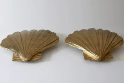 Best Pamono Mid-Century Large Brass Shell Sconces by Hans Möller 1960s, Set of 2