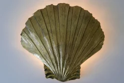 Best Pamono Mid-Century Large Brass Shell Sconces by Hans Möller 1960s, Set of 2