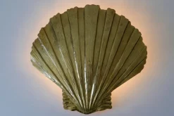 Best Pamono Mid-Century Large Brass Shell Sconces by Hans Möller 1960s, Set of 2