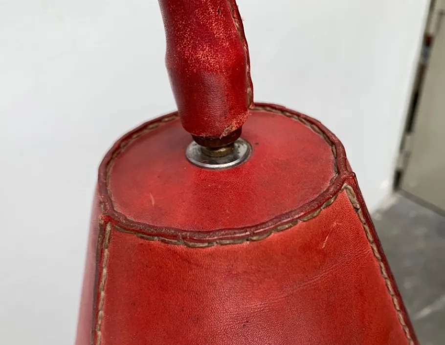 New Pamono Mid-Century Leather Floor Lamp by Jacques Adnet for Valenti, Spain, 1960s