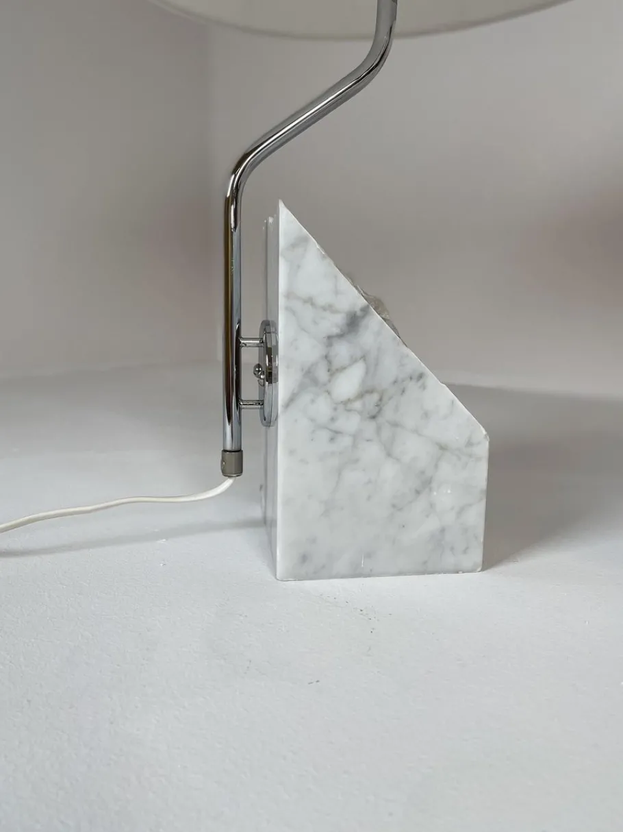 Best Pamono Mid-Century Marble and Steel Table Lamps from Bergboms, 1970s, Sweden, Set of 2