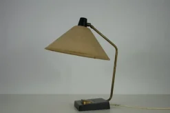 New Pamono Mid-Century Metal and Fabric Shade Table Lamp from Temde, 1960s