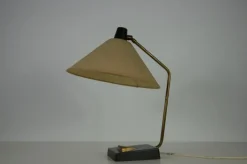 New Pamono Mid-Century Metal and Fabric Shade Table Lamp from Temde, 1960s