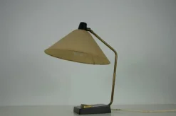 New Pamono Mid-Century Metal and Fabric Shade Table Lamp from Temde, 1960s