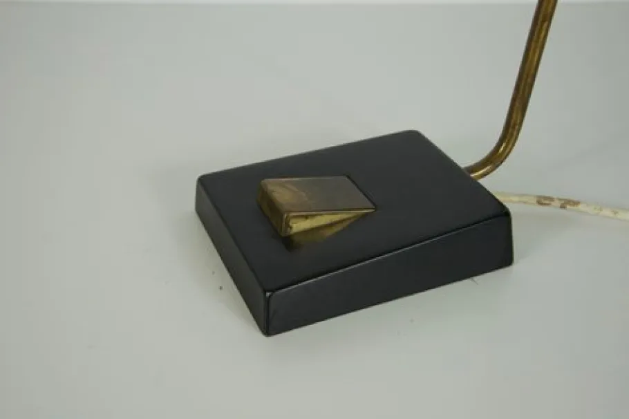 New Pamono Mid-Century Metal and Fabric Shade Table Lamp from Temde, 1960s