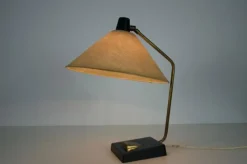 New Pamono Mid-Century Metal and Fabric Shade Table Lamp from Temde, 1960s