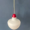Sale Pamono Mid-Century Milk Glass Pendant Lamp with Red Top and Ceiling Cap