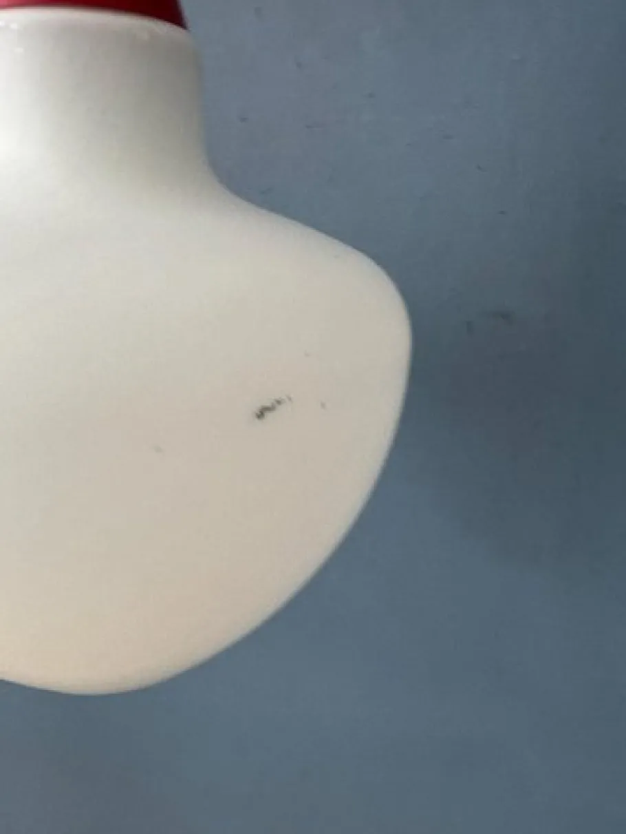 Sale Pamono Mid-Century Milk Glass Pendant Lamp with Red Top and Ceiling Cap