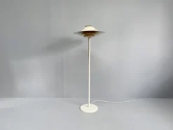 Sale Pamono Mid-Century Modern Adina Floor Lamp with White Metal Shade from Lyfa, Denmark, 1970s