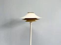 Sale Pamono Mid-Century Modern Adina Floor Lamp with White Metal Shade from Lyfa, Denmark, 1970s