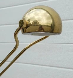 Discount Pamono Mid-Century Modern Adjustable Brass Floor Lamp from Fischer, Germany, 1960s