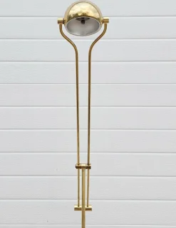 Discount Pamono Mid-Century Modern Adjustable Brass Floor Lamp from Fischer, Germany, 1960s
