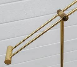 Discount Pamono Mid-Century Modern Adjustable Brass Floor Lamp from Fischer, Germany, 1960s