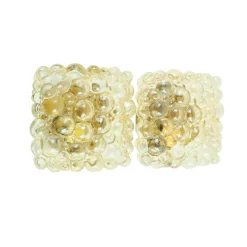 Hot Pamono Mid-Century Modern Amber Bubble Glass Wall Lights by Helena Tynell for Limburg, Germany, 1970s, Set of 2