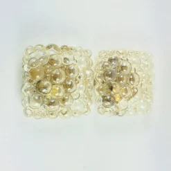 Hot Pamono Mid-Century Modern Amber Bubble Glass Wall Lights by Helena Tynell for Limburg, Germany, 1970s, Set of 2