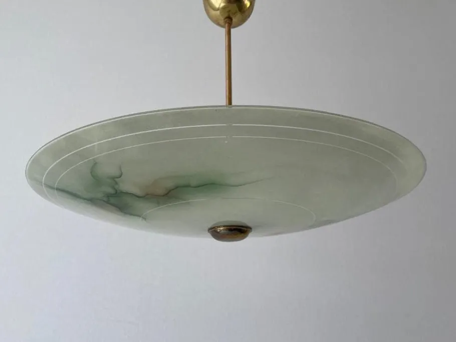 Best Pamono Mid-Century Modern Art Deco Style Glass Ceiling Lamp, Germany, 1950s