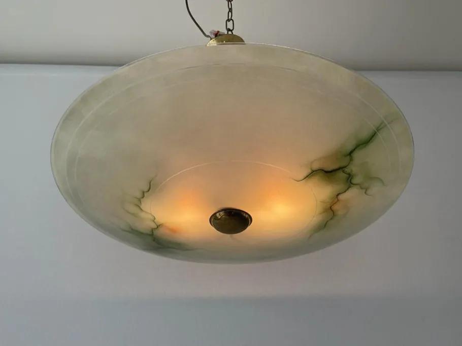 Best Pamono Mid-Century Modern Art Deco Style Glass Ceiling Lamp, Germany, 1950s