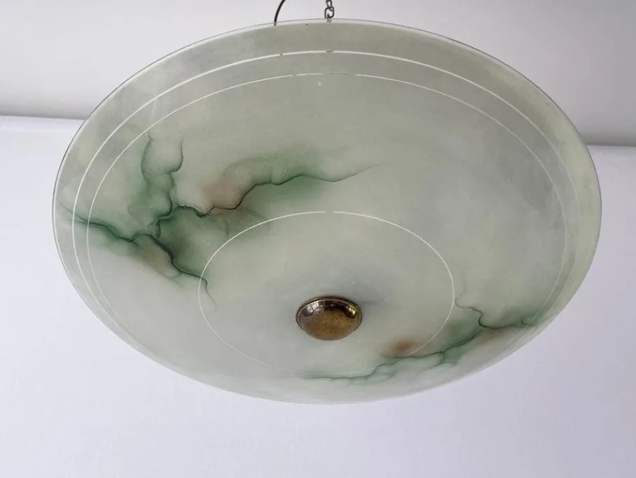 Best Pamono Mid-Century Modern Art Deco Style Glass Ceiling Lamp, Germany, 1950s