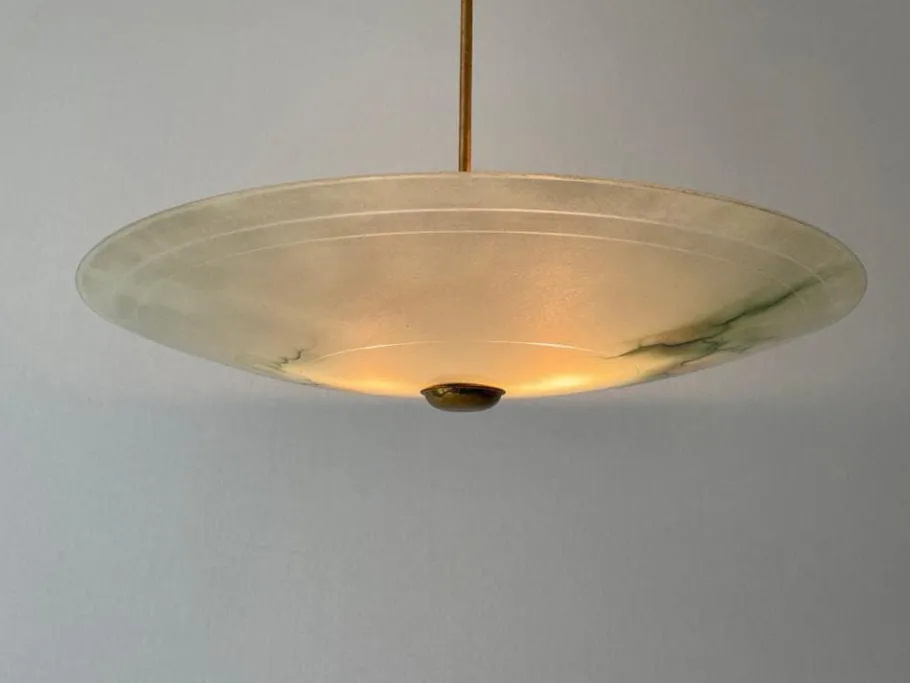 Best Pamono Mid-Century Modern Art Deco Style Glass Ceiling Lamp, Germany, 1950s
