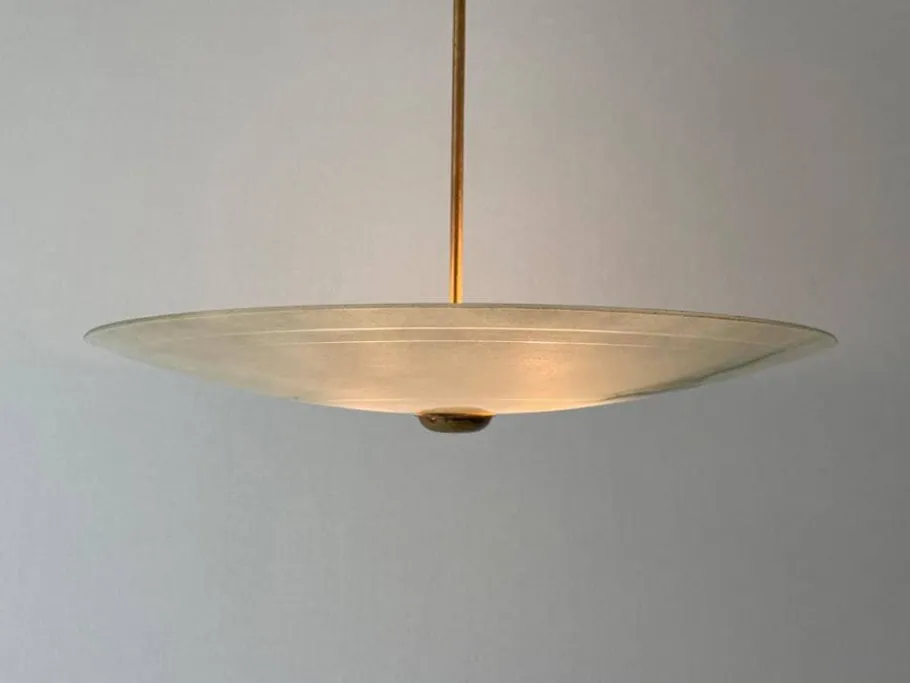 Best Pamono Mid-Century Modern Art Deco Style Glass Ceiling Lamp, Germany, 1950s
