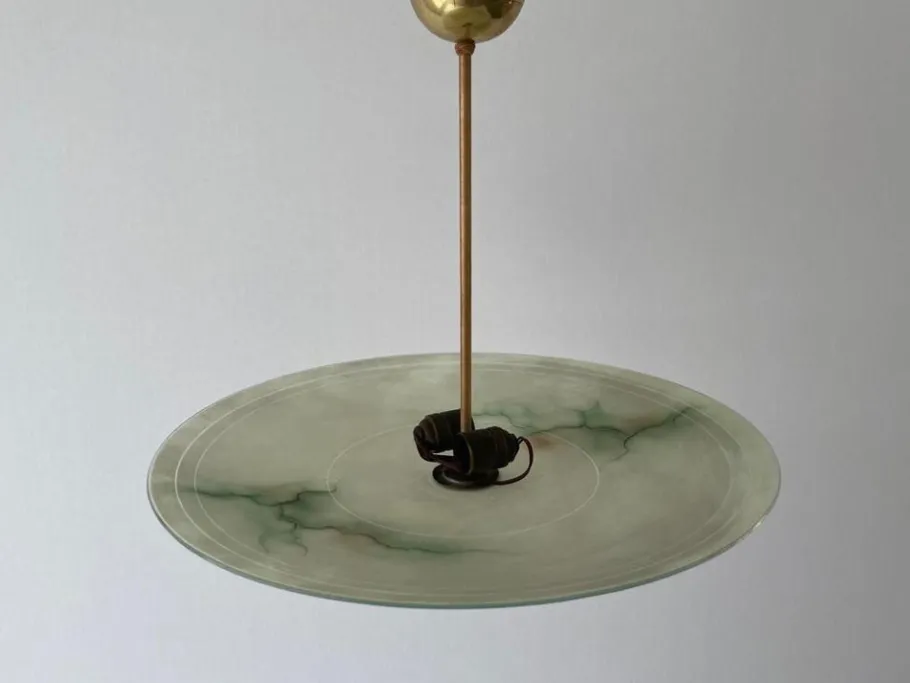 Best Pamono Mid-Century Modern Art Deco Style Glass Ceiling Lamp, Germany, 1950s