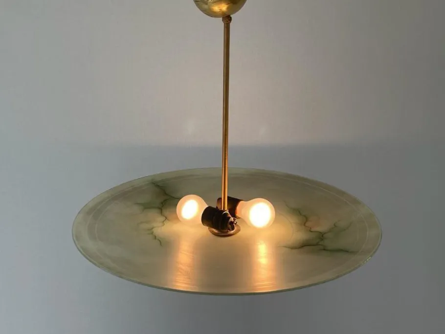 Best Pamono Mid-Century Modern Art Deco Style Glass Ceiling Lamp, Germany, 1950s