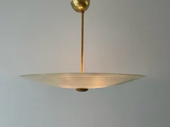 Best Pamono Mid-Century Modern Art Deco Style Glass Ceiling Lamp, Germany, 1950s