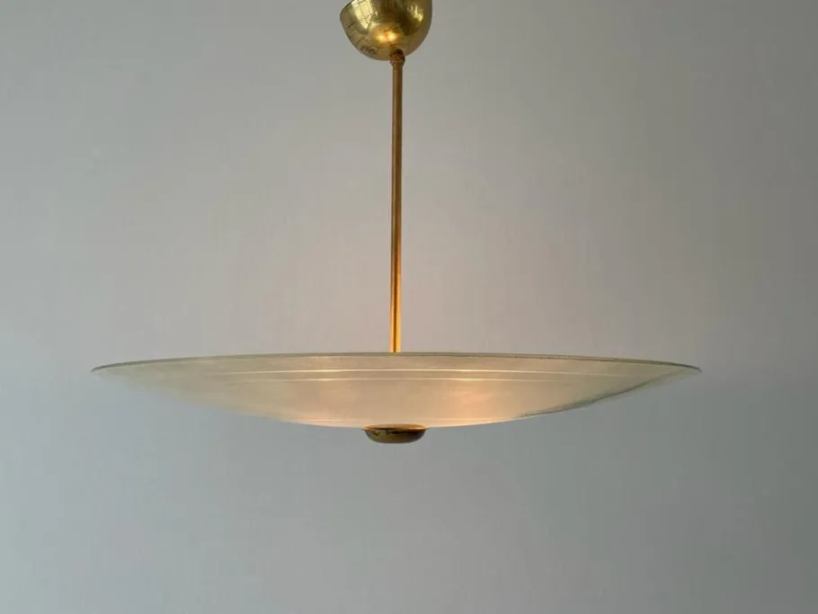 Best Pamono Mid-Century Modern Art Deco Style Glass Ceiling Lamp, Germany, 1950s