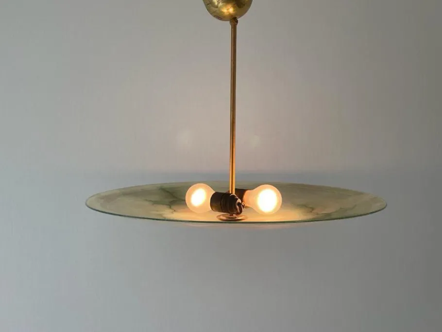 Best Pamono Mid-Century Modern Art Deco Style Glass Ceiling Lamp, Germany, 1950s