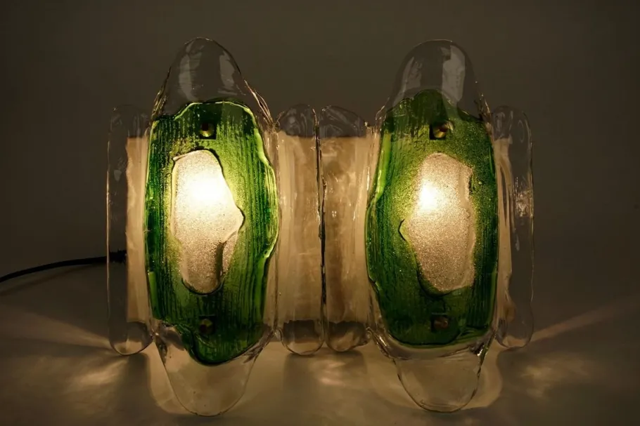 Hot Pamono Mid-Century Modern Austrian Green Glass Wall Light by J.T. Kalmar, 1969