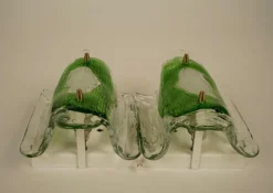 Hot Pamono Mid-Century Modern Austrian Green Glass Wall Light by J.T. Kalmar, 1969