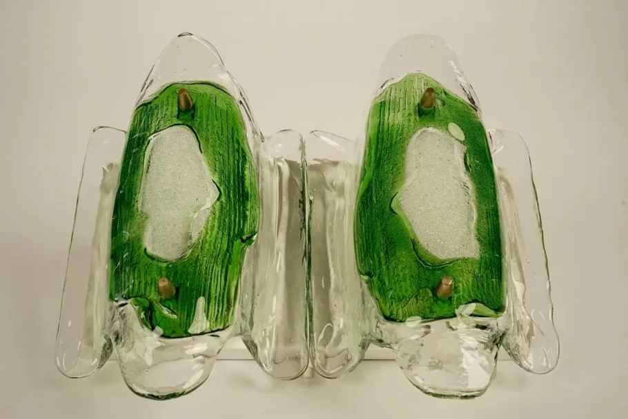Hot Pamono Mid-Century Modern Austrian Green Glass Wall Light by J.T. Kalmar, 1969