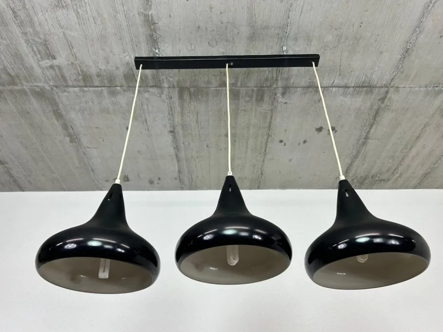 Best Pamono Mid-Century Modern Black Ceiling Lamp, 1950s