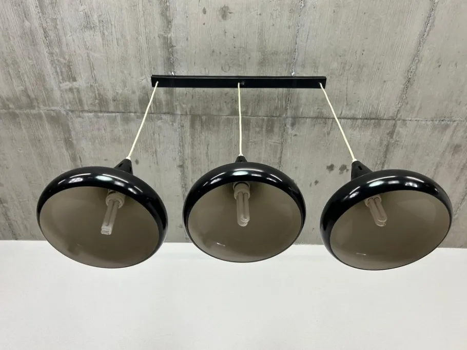 Best Pamono Mid-Century Modern Black Ceiling Lamp, 1950s