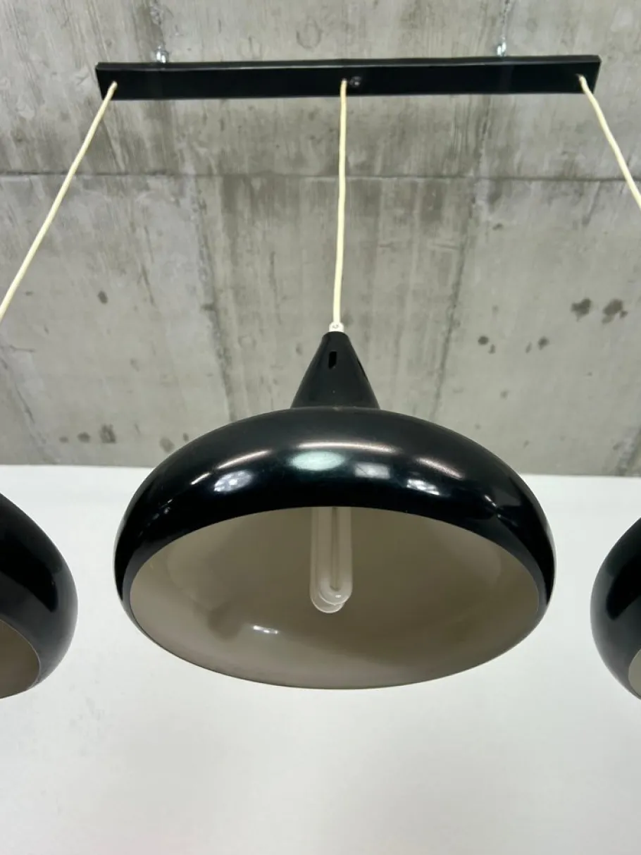 Best Pamono Mid-Century Modern Black Ceiling Lamp, 1950s