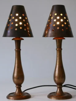 Discount Pamono Mid-Century Modern Brass Side Table Lamps by Lambert, Germany, 1970s, Set of 2