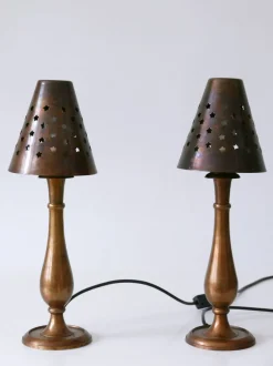 Discount Pamono Mid-Century Modern Brass Side Table Lamps by Lambert, Germany, 1970s, Set of 2