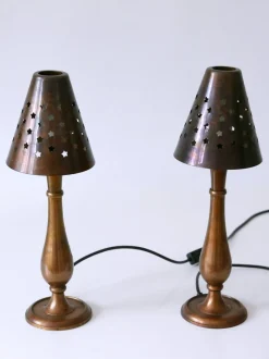 Discount Pamono Mid-Century Modern Brass Side Table Lamps by Lambert, Germany, 1970s, Set of 2