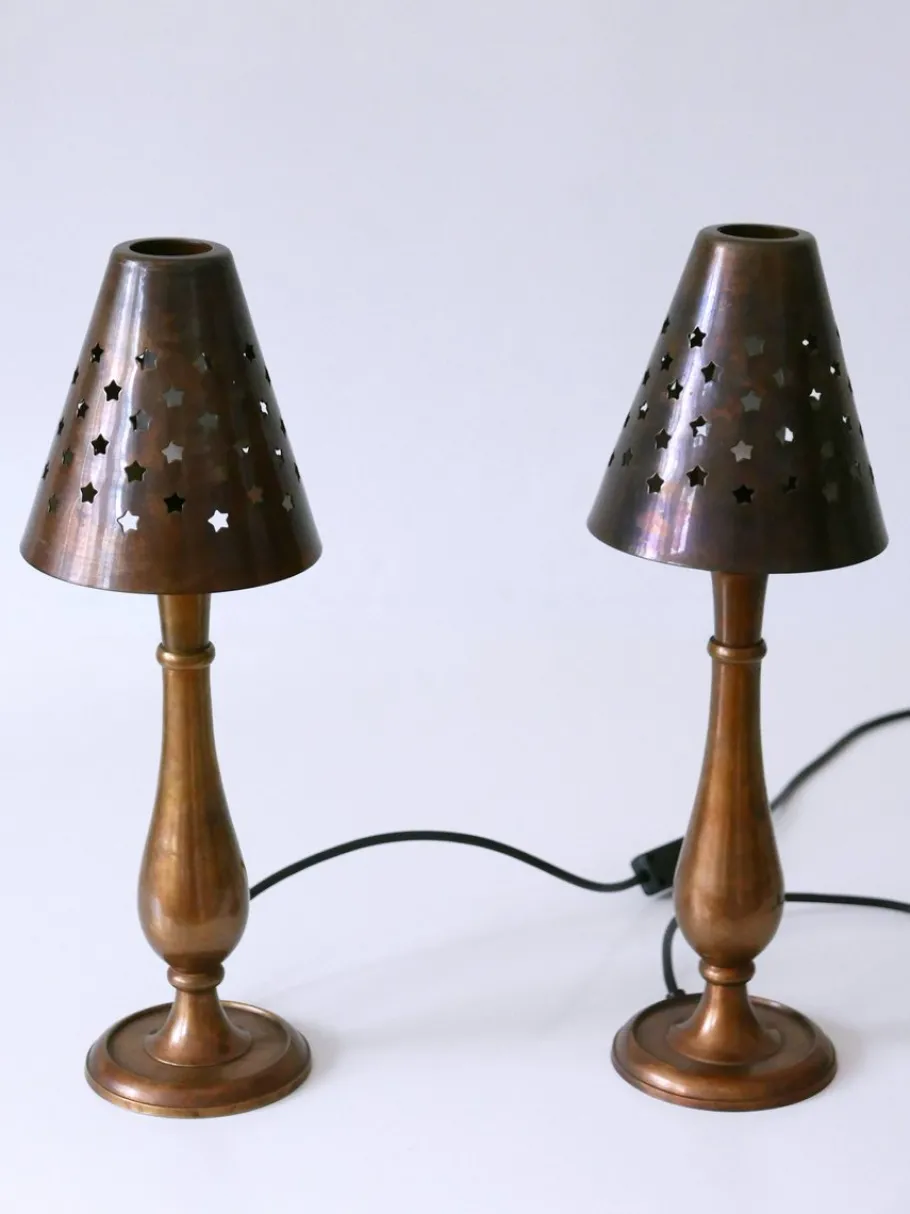 Discount Pamono Mid-Century Modern Brass Side Table Lamps by Lambert, Germany, 1970s, Set of 2