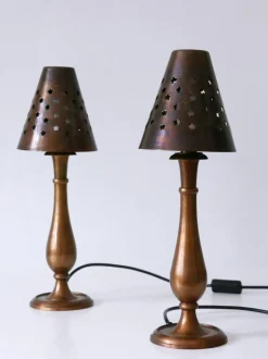 Discount Pamono Mid-Century Modern Brass Side Table Lamps by Lambert, Germany, 1970s, Set of 2