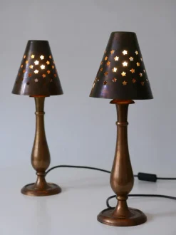 Discount Pamono Mid-Century Modern Brass Side Table Lamps by Lambert, Germany, 1970s, Set of 2