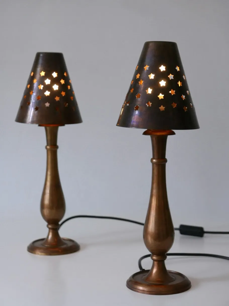 Discount Pamono Mid-Century Modern Brass Side Table Lamps by Lambert, Germany, 1970s, Set of 2