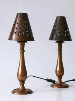 Discount Pamono Mid-Century Modern Brass Side Table Lamps by Lambert, Germany, 1970s, Set of 2