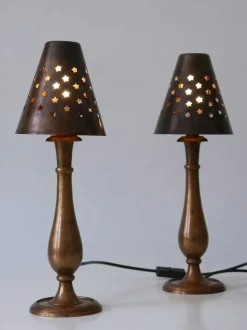 Discount Pamono Mid-Century Modern Brass Side Table Lamps by Lambert, Germany, 1970s, Set of 2